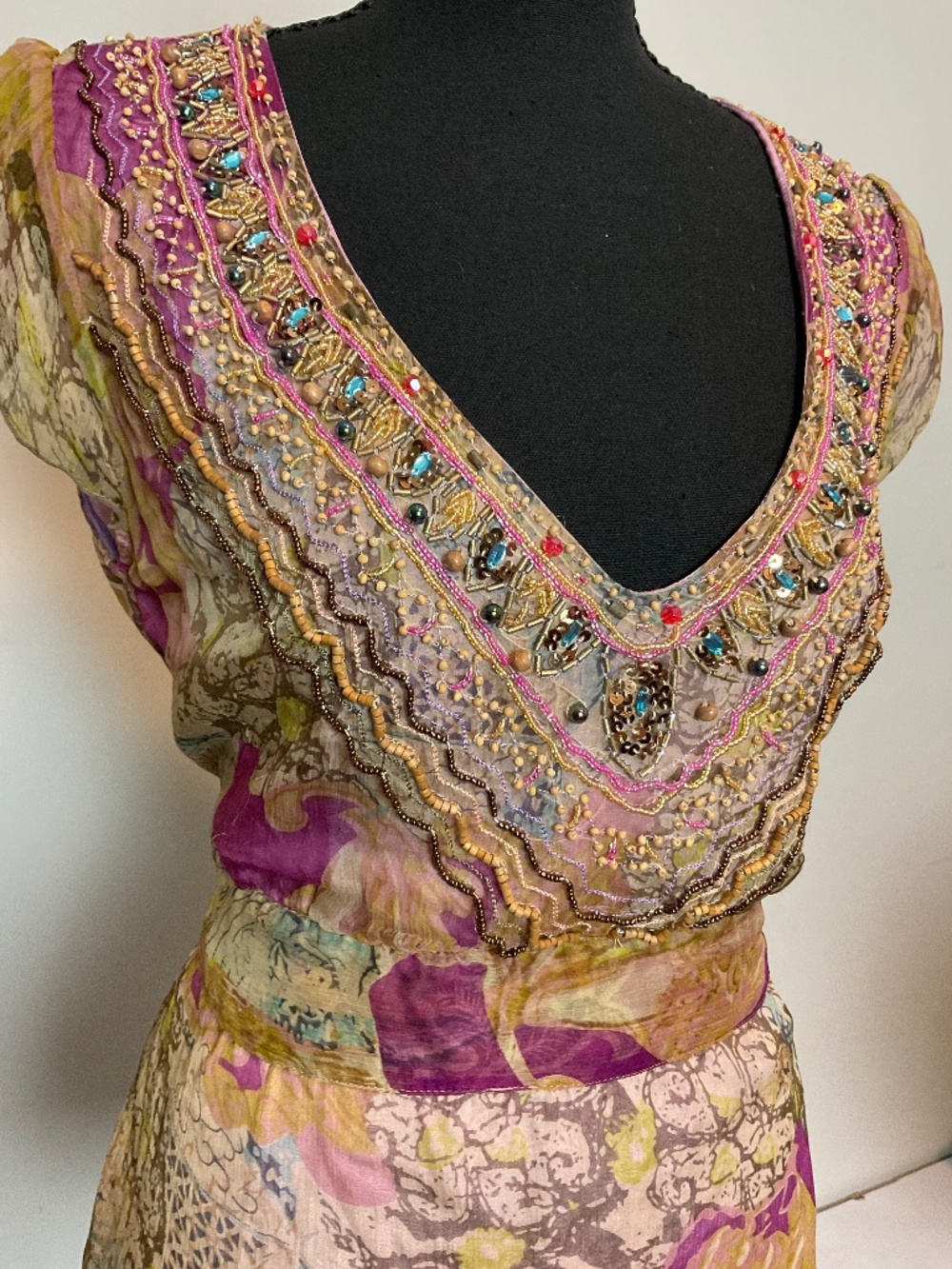 Hale Bob Silk embellished blouse